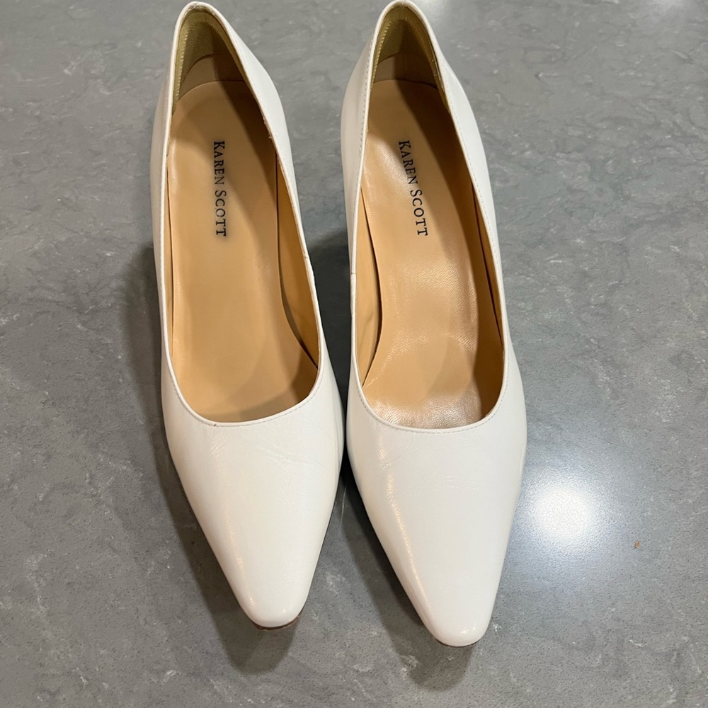 White heels, size 7.5 women.